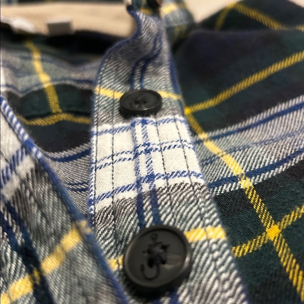 JW ANDERSON UNIQLO Western Half Button Plaid Flannel Shirt Mens Size M - Picture 12 of 12